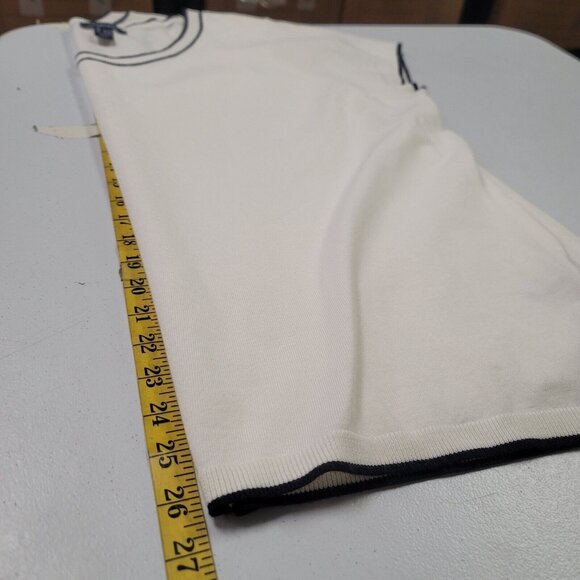 Lands End Womens Short Sleeve Knit Sweater Size 2X Clean Girl Old Money White - Picture 7 of 11